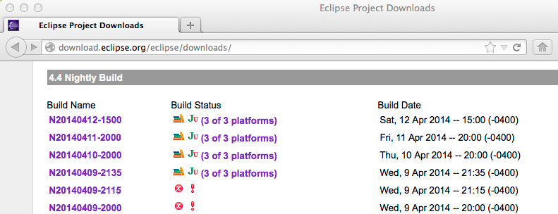 Eclipse Nightly Builds