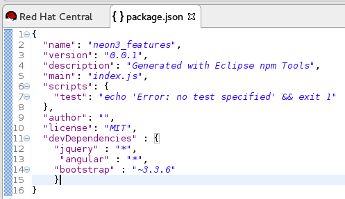 package.json File as Edited