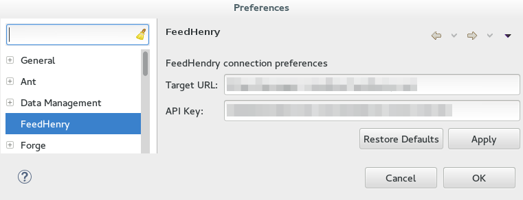 Setting Preferences for FeedHenry