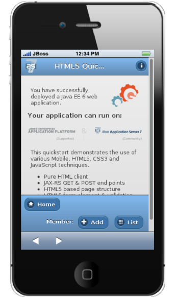 HTML5 Web Application Viewed with BrowserSim.