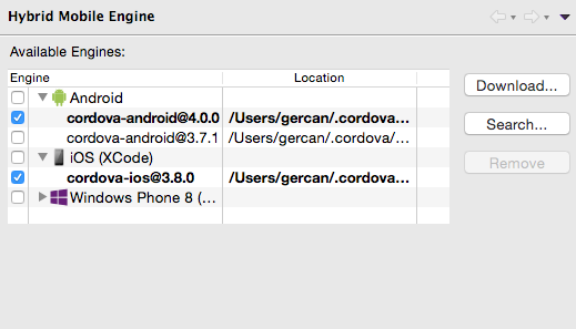 engine dialog