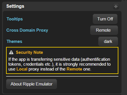 Security warning for "Remote" proxy
