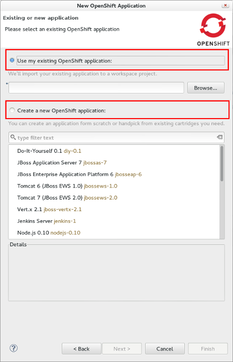 create new or import existing