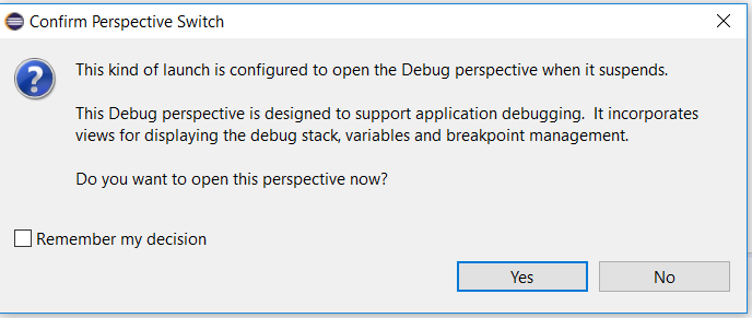 node js debugger debug perspective switch dialog