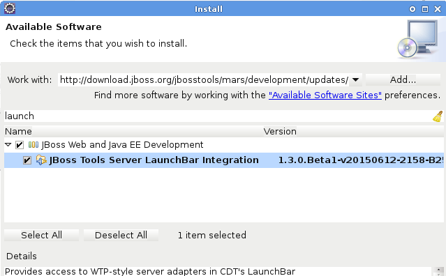 cdt launchbar development resources