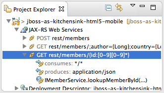 JAX-RS Endpoints in the Project Explorer