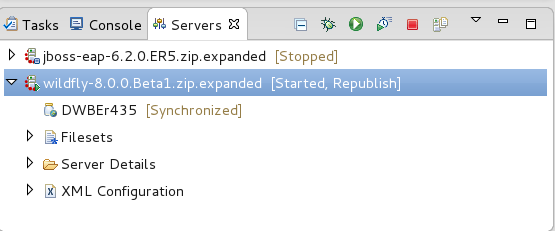 Screenshot showing a list of various servers with deployments in the server view